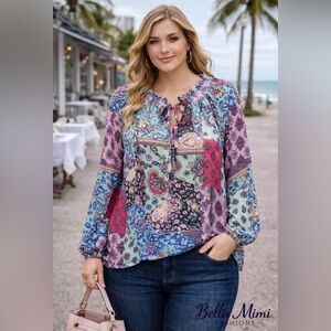 Floral Patchwork Blouse - Multicolor
